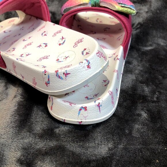 JoJo Shoes Sequence Slides Size 2-3 Youth Rainbow Pink Sandles - Picture 3 of 4